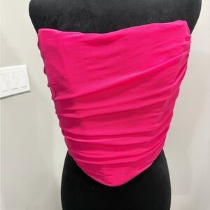 Vibrant Pink Strapless Top